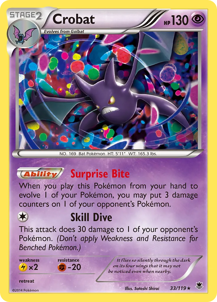 2014 Phantom Forces Crobat Rare #033/119 Rare card image