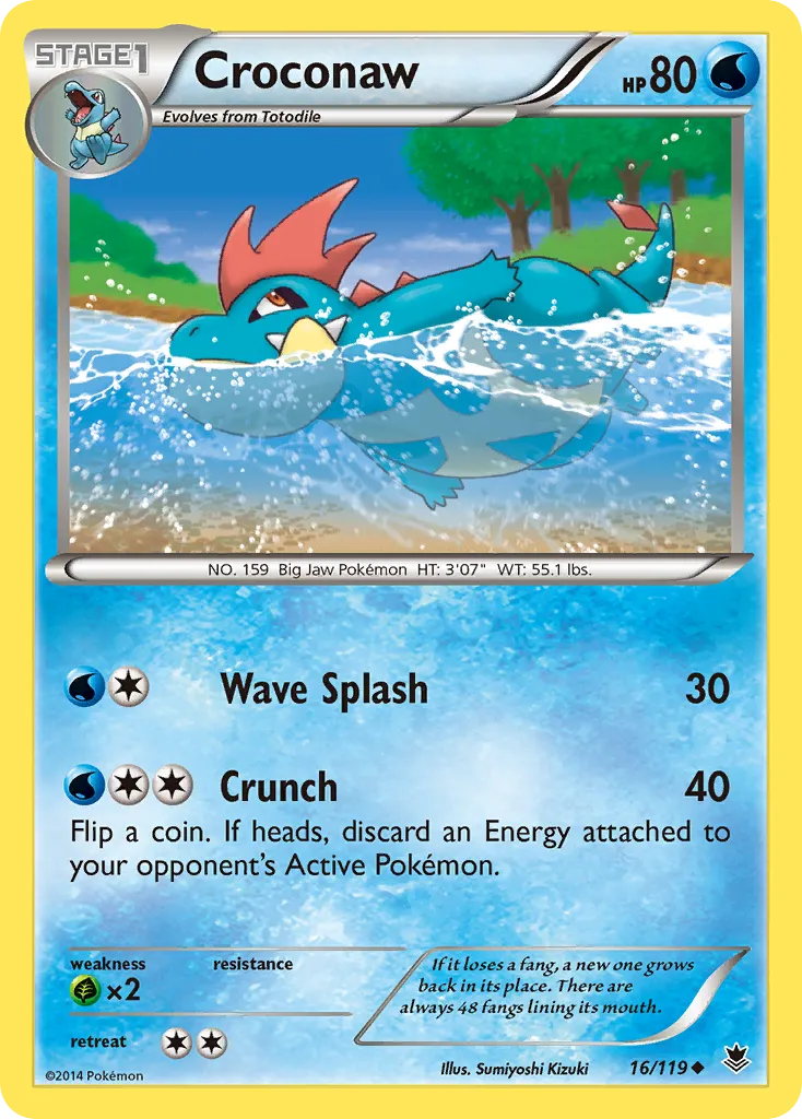 2014 Phantom Forces Croconaw Uncommon #016/119 Uncommon card image