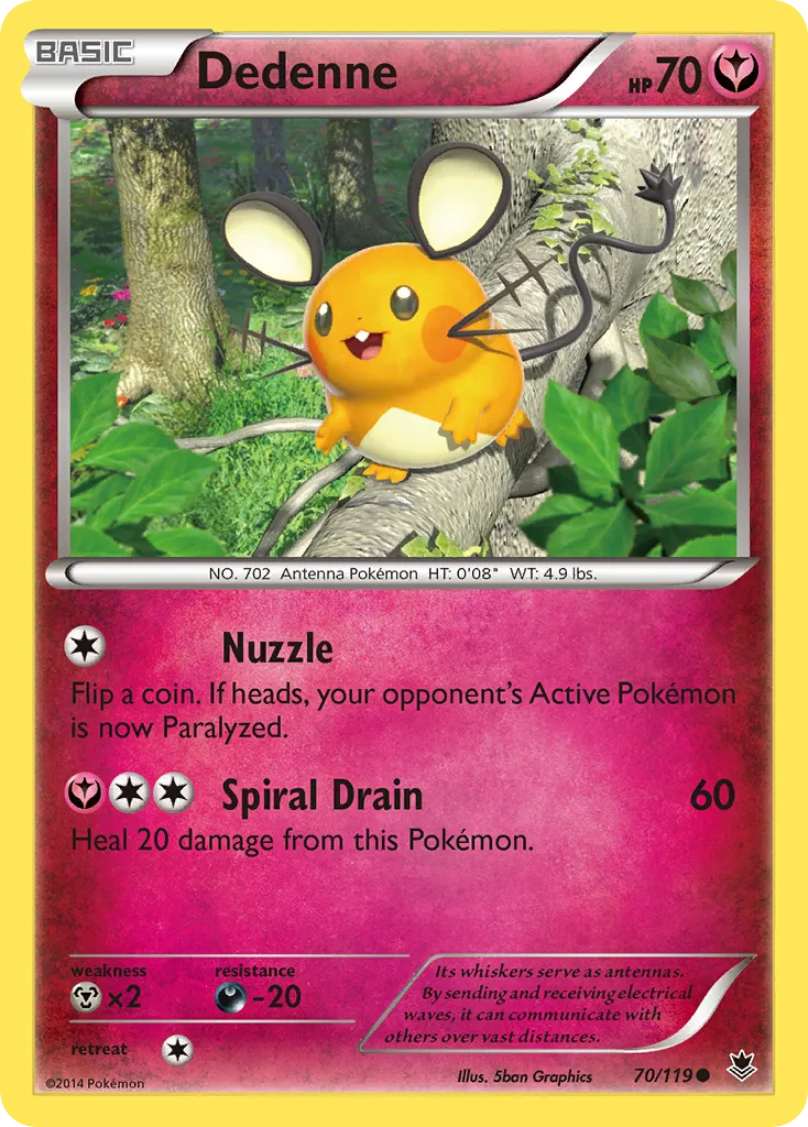 2014 Phantom Forces Dedenne Common #070/119 Common card image