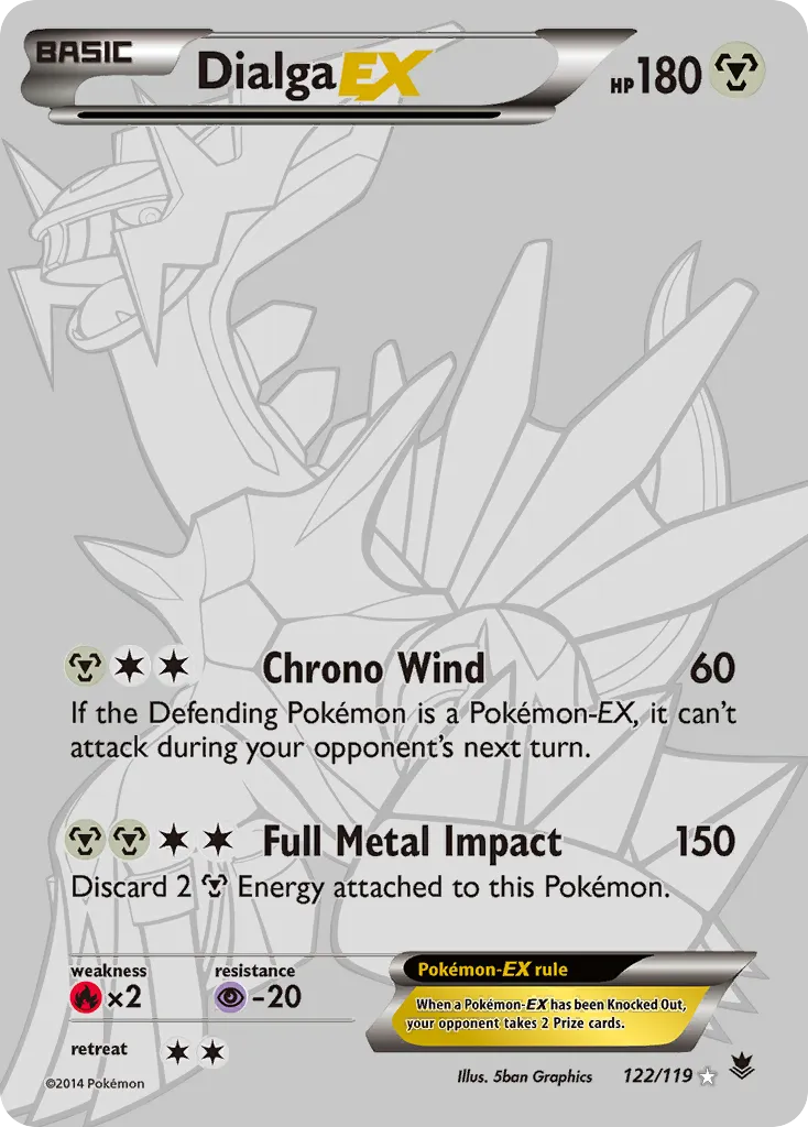 2014 Phantom Forces Dialga-EX #122/119 Rare Secret card image
