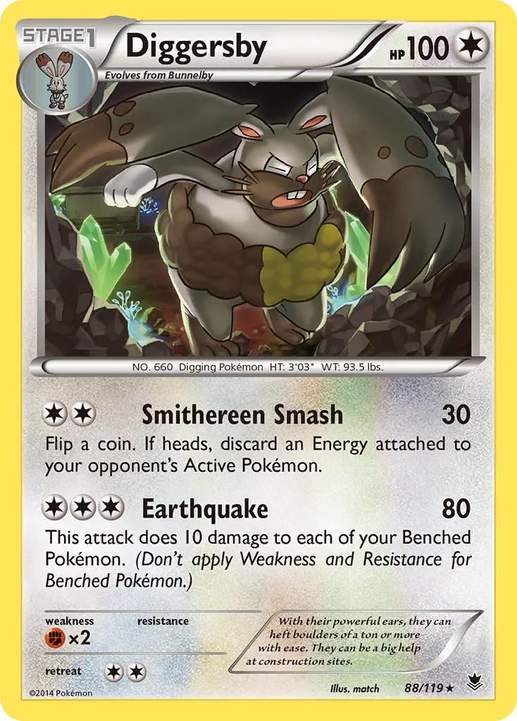 2014 Phantom Forces Diggersby Rare #088/119 Rare card image