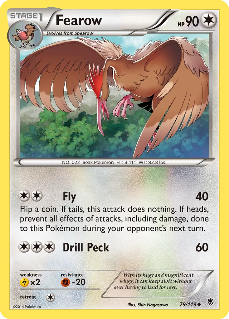 2014 Phantom Forces Fearow Uncommon #079/119 Uncommon card image