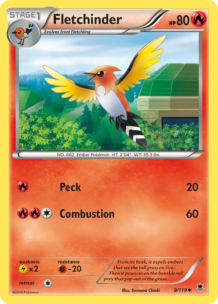 2014 Phantom Forces Fletchinder Uncommon #009/119 Uncommon card image