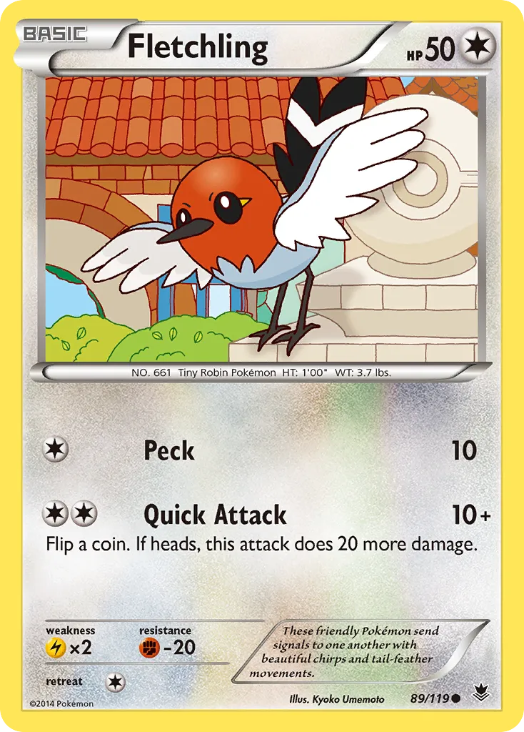 2014 Phantom Forces Fletchling Common #089/119 Common card image