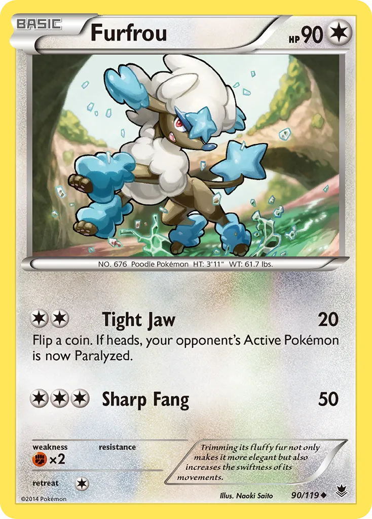 2014 Phantom Forces Furfrou Uncommon #090/119 Uncommon card image