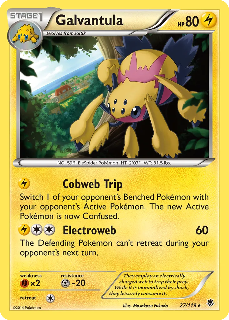 2014 Phantom Forces Galvantula Rare #027/119 Rare card image