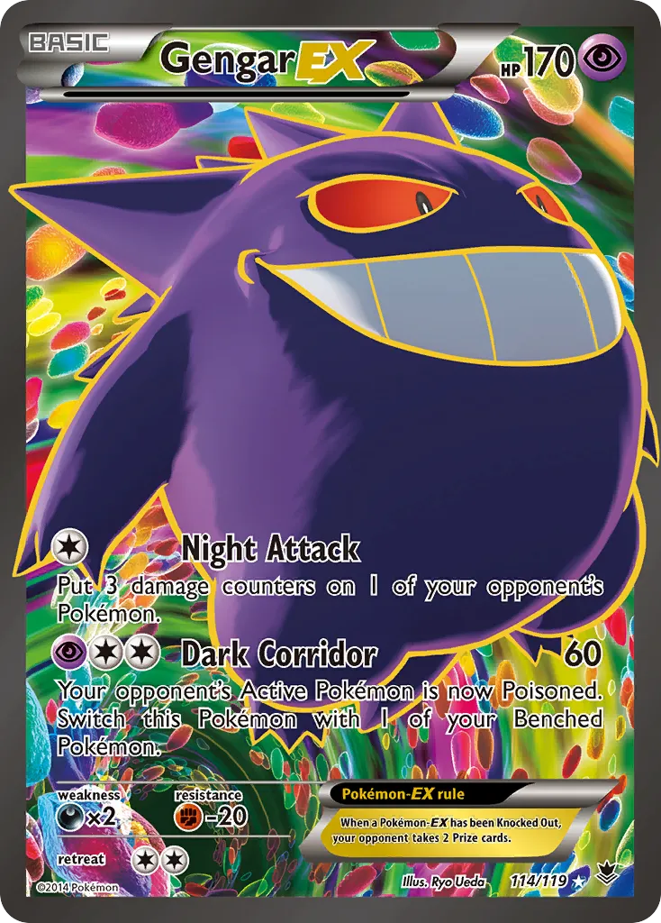 2014 Phantom Forces Gengar-EX #114/119 Rare Ultra card image