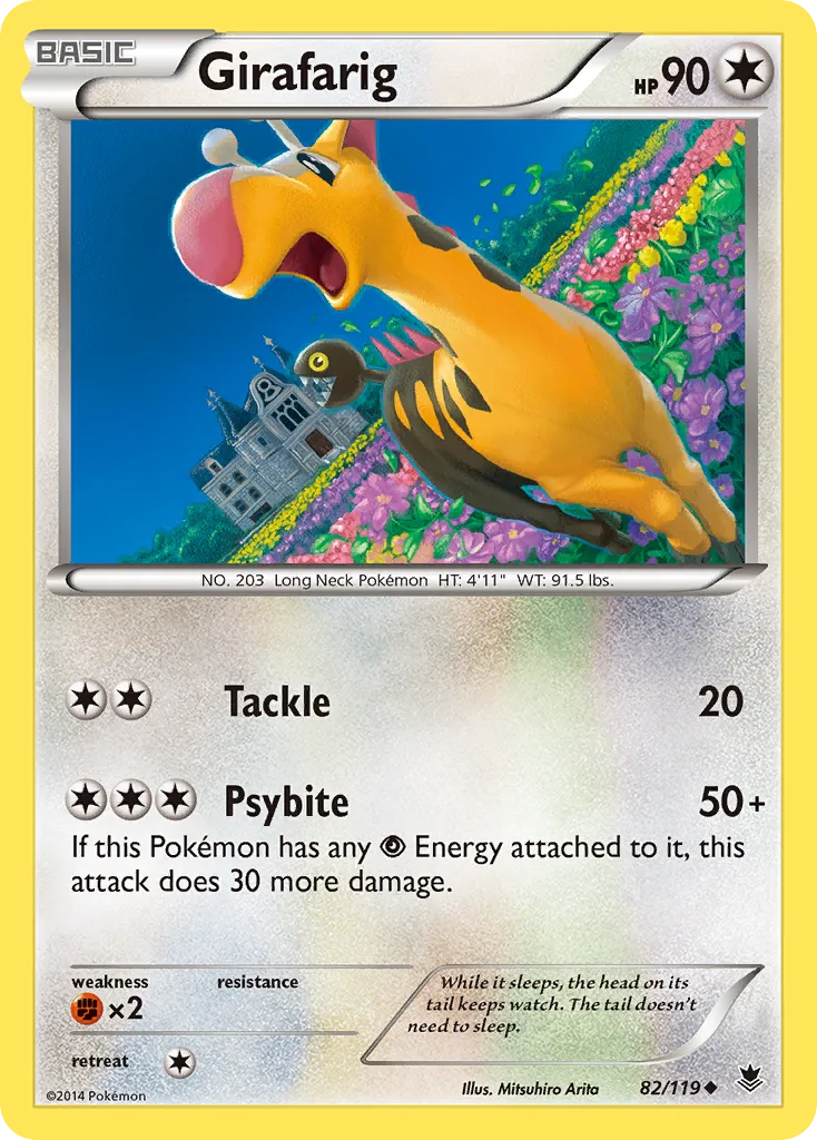2014 Phantom Forces Girafarig Uncommon #082/119 Uncommon card image