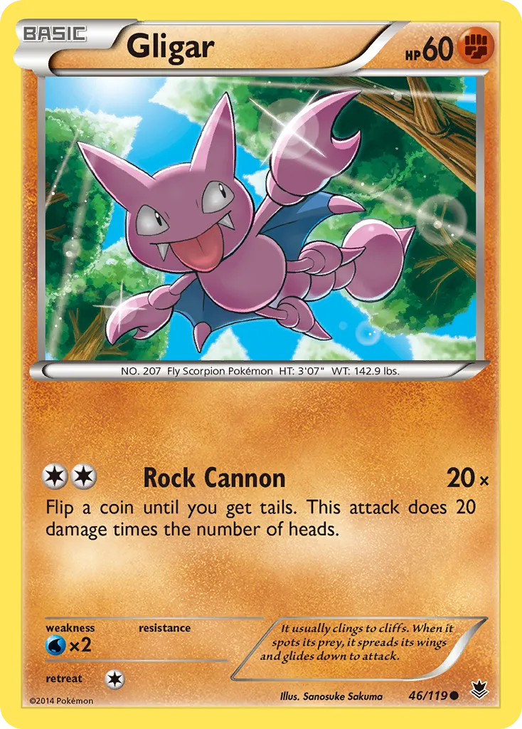2014 Phantom Forces Gligar Common #046/119 Common card image