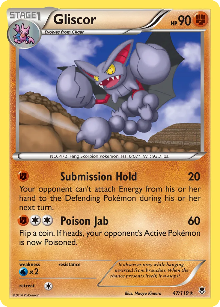 2014 Phantom Forces Gliscor Rare #047/119 Rare card image
