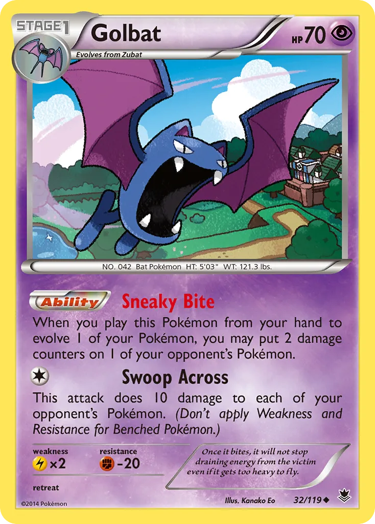 2014 Phantom Forces Golbat Uncommon #032/119 Uncommon card image