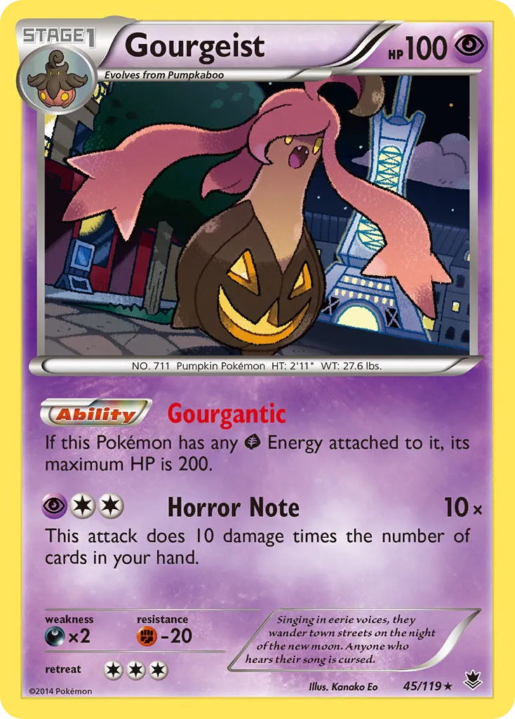 2014 Phantom Forces Gourgeist Rare Holo #045/119 Rare Holo card image
