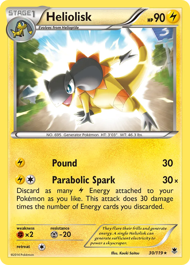 2014 Phantom Forces Heliolisk #030/119 Rare Holo card image