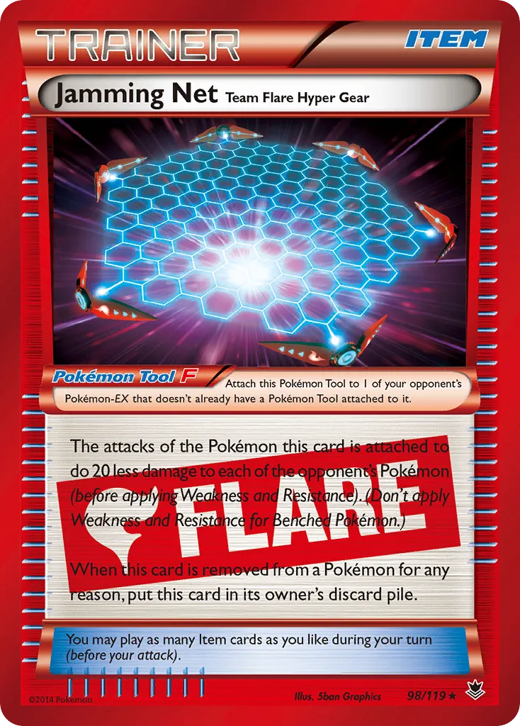 2014 Phantom Forces Jamming Net Team Flare Hyper Gear #098/119 Rare Holo card image