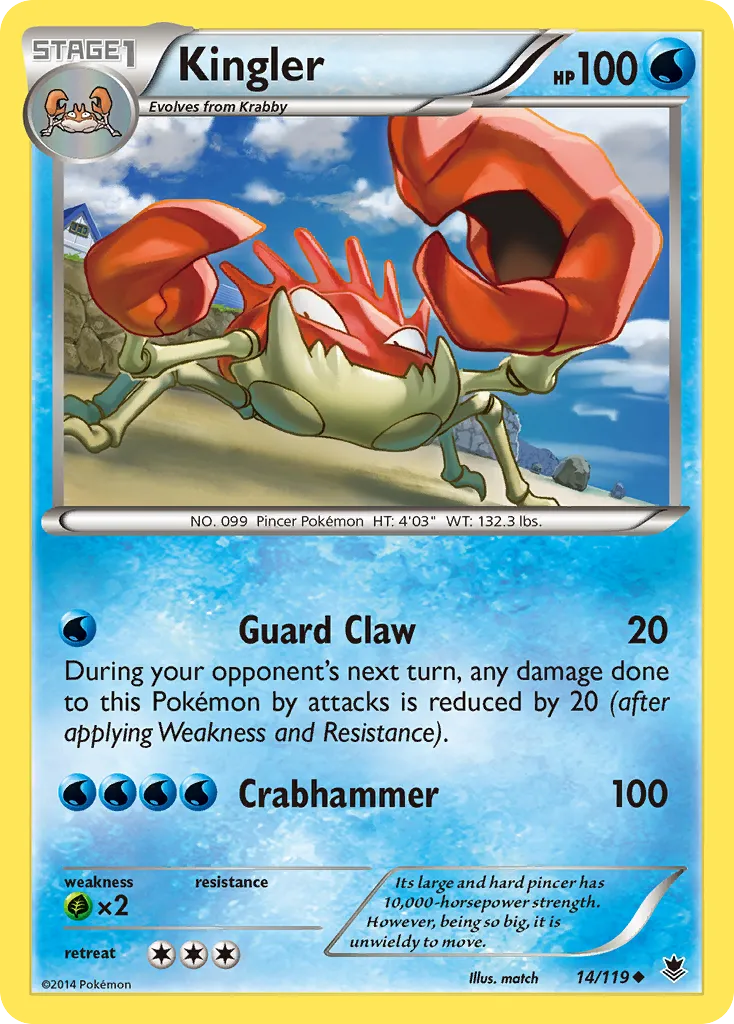 2014 Phantom Forces Kingler Uncommon #014/119 Uncommon card image