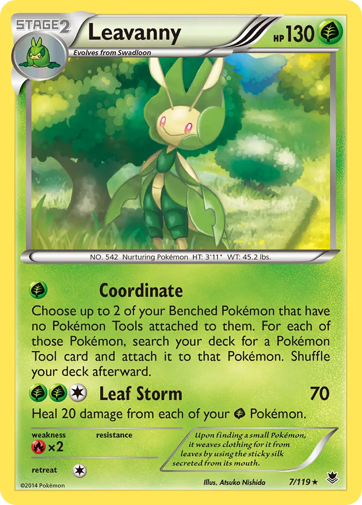2014 Phantom Forces Leavanny Rare #007/119 Rare card image