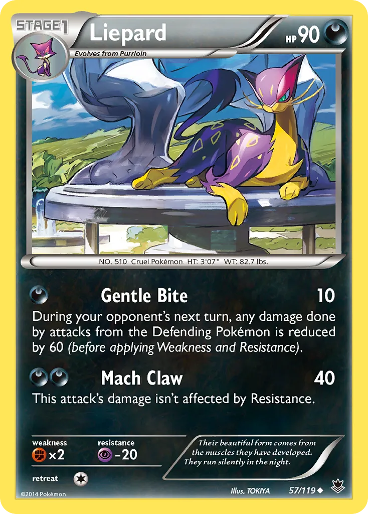 2014 Phantom Forces Liepard Uncommon #057/119 Uncommon card image