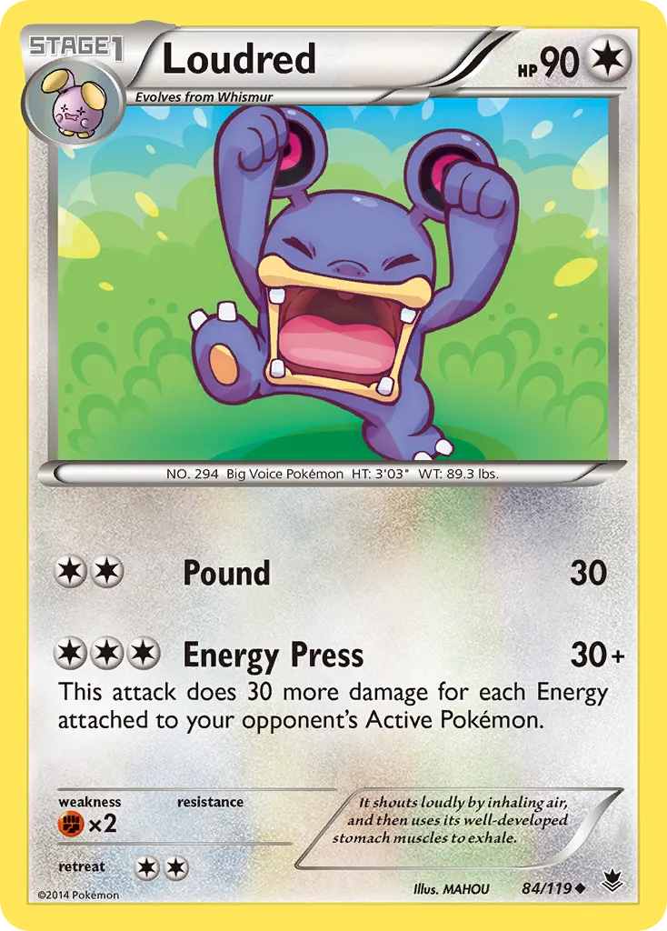 2014 Phantom Forces Loudred Uncommon #084/119 Uncommon card image