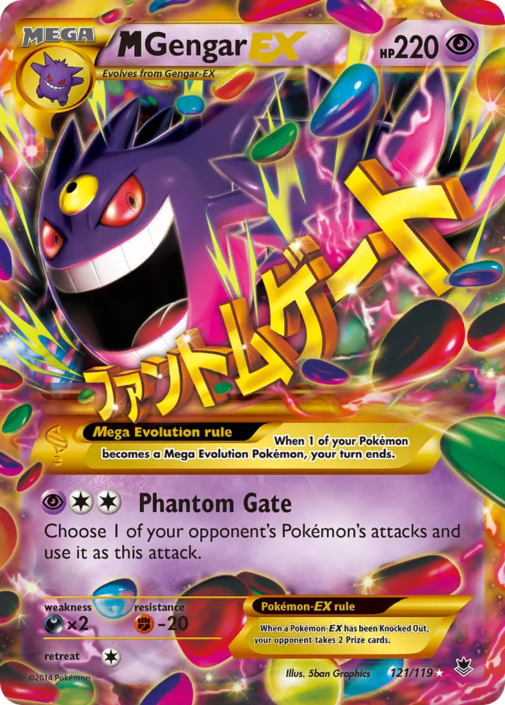 2014 Phantom Forces M Gengar-EX #121/119 Rare Secret card image