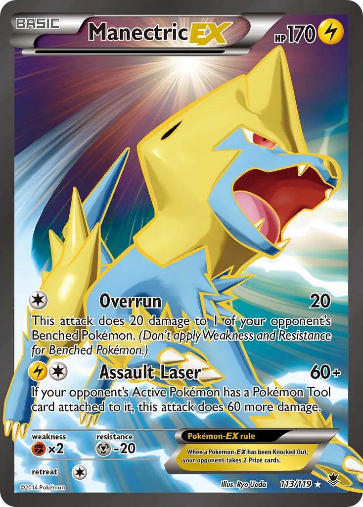 2014 Phantom Forces Manectric-EX #113/119 Rare Ultra card image