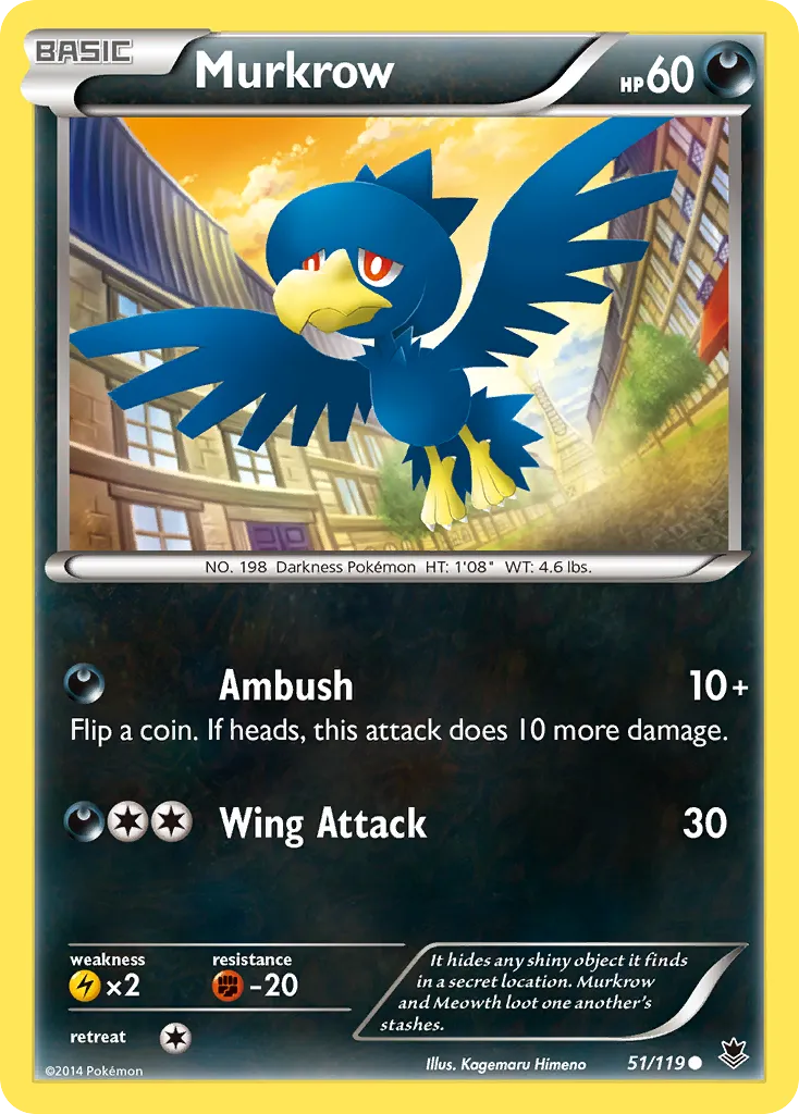 2014 Phantom Forces Murkrow Common #051/119 Common card image