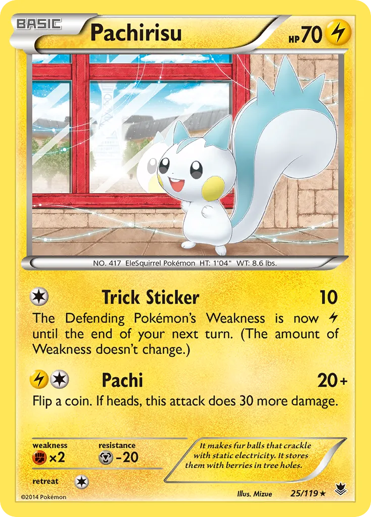 2014 Phantom Forces Pachirisu Rare #025/119 Rare card image
