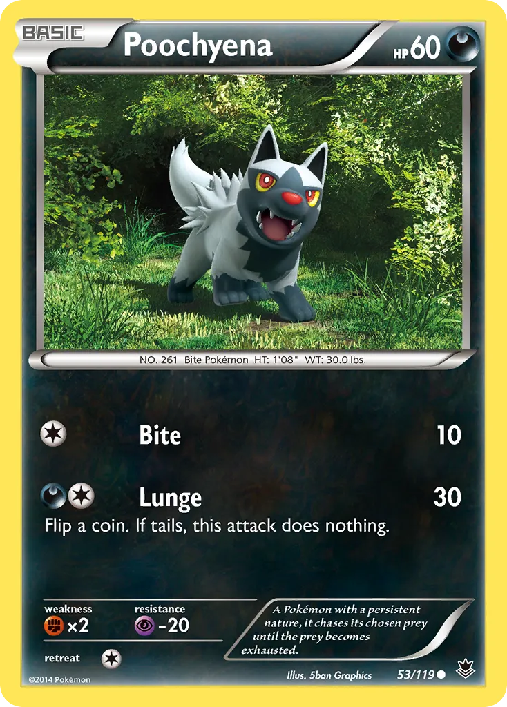 2014 Phantom Forces Poochyena Common #053/119 Common card image