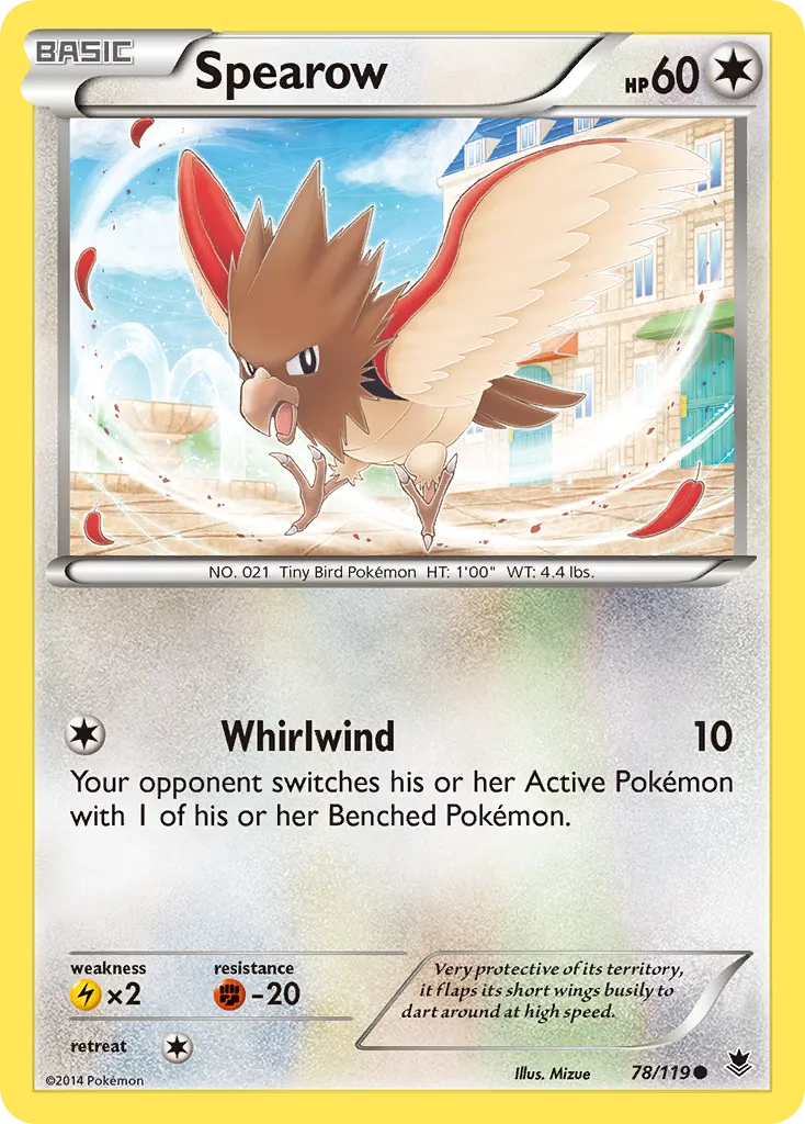 2014 Phantom Forces Spearow Common #078/119 Common card image
