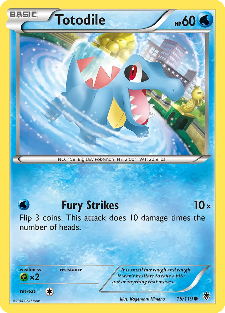 2014 Phantom Forces Totodile Common #015/119 Common card image