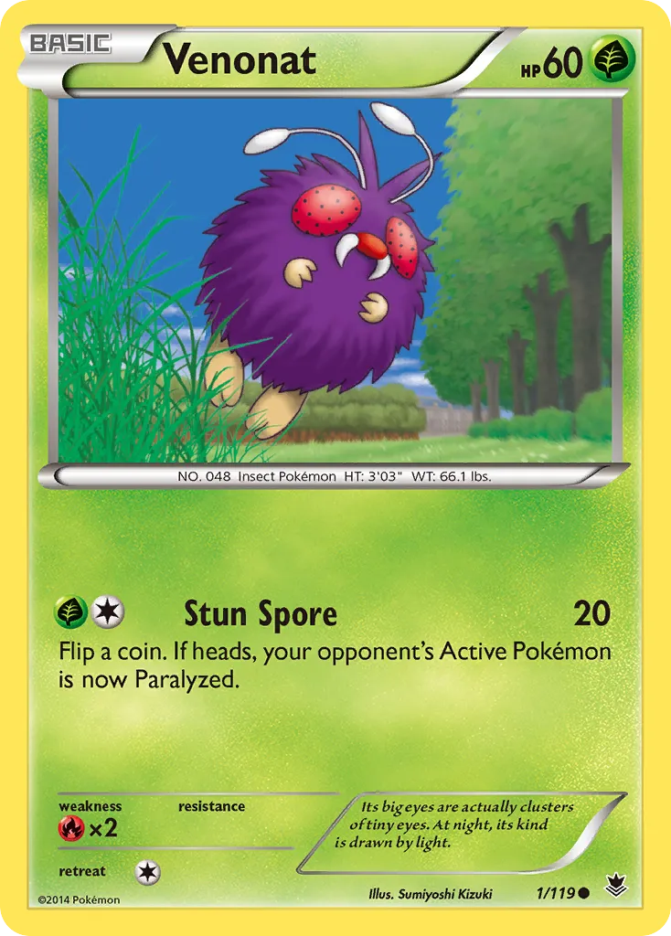 2014 Phantom Forces Venonat Common #001/119 Common card image