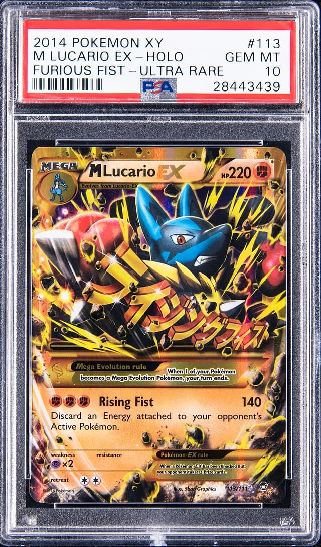 2014 Pokemon XY Furious Fist UR Holo Mega Lucario EX #113 card image