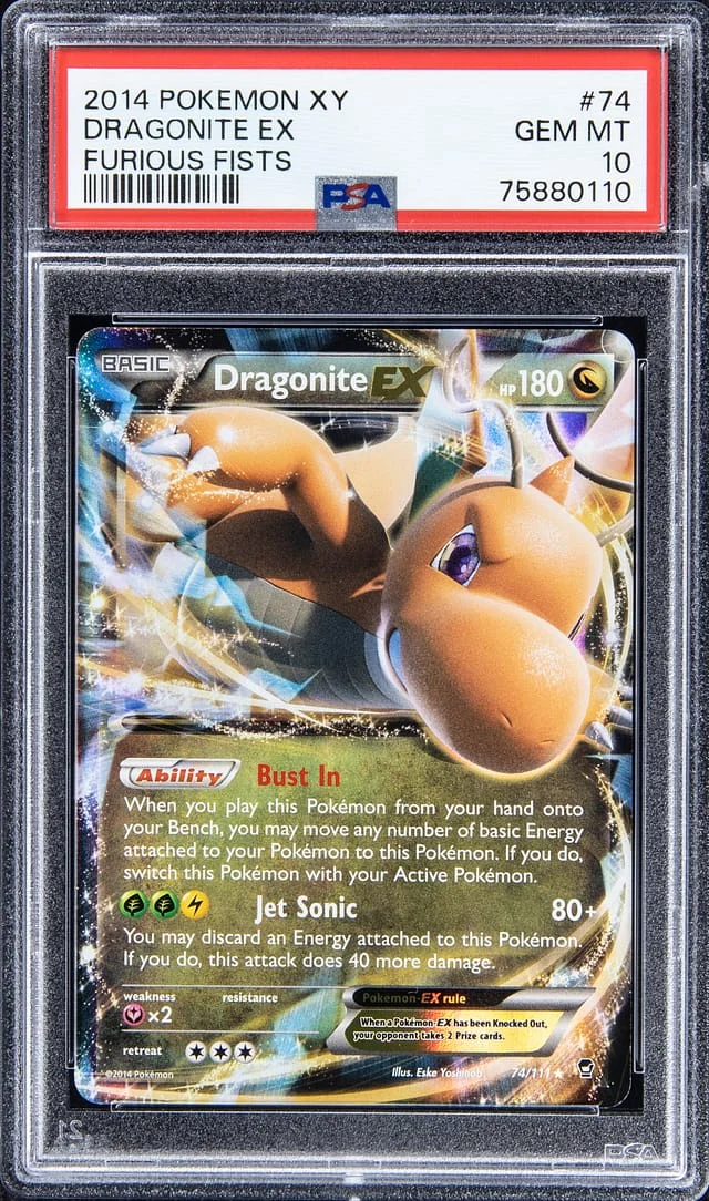 2014 Pokemon XY Furious Fists Dragonite EX #74 card image