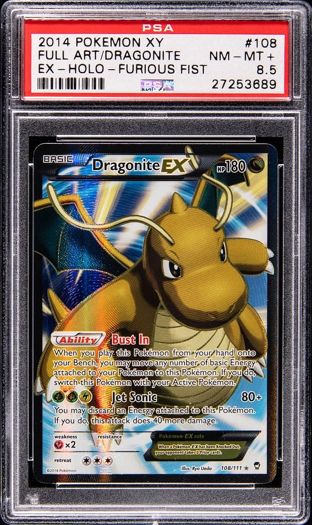 2014 Pokemon XY Furious Fists Full Art Dragonite EX #108 card image