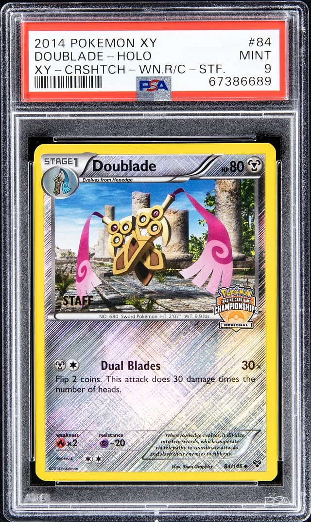 2014 Pokemon XY Staff Cross-Stitch Holofoil Doublade #84 card image