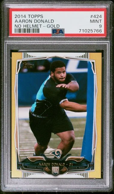 2014 Topps Aaron Donald, No Helmet Gold #424 card image