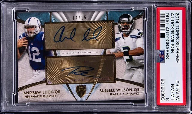 2014 Topps Andrew Luck/Russell Wislon Supreme Dual Autographs #SDA-LW card image
