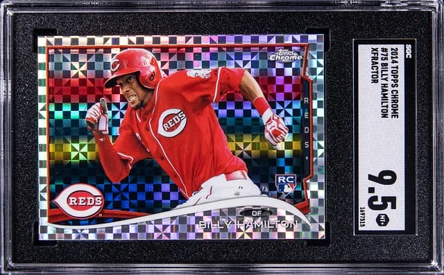 2014 Topps Chrome Billy Hamilton Xfractor #75 card image