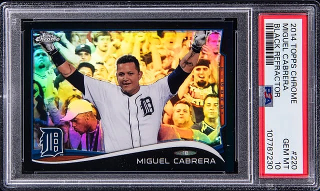 2014 Topps Chrome Black Miguel Cabrera Refractor #220 card image
