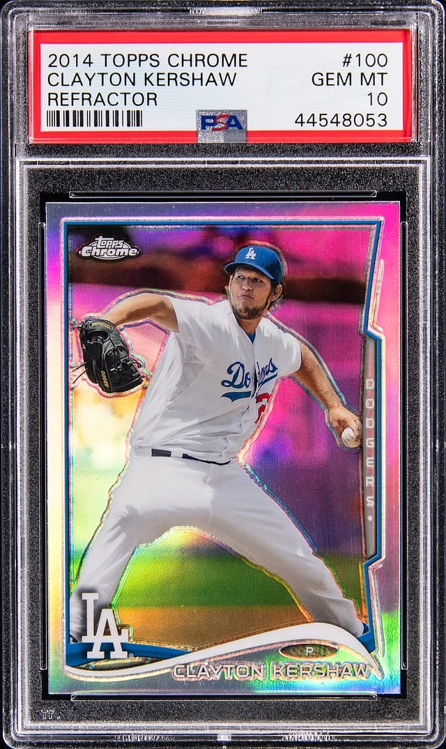 2014 Topps Chrome Clayton Kershaw Refractor #100 card image