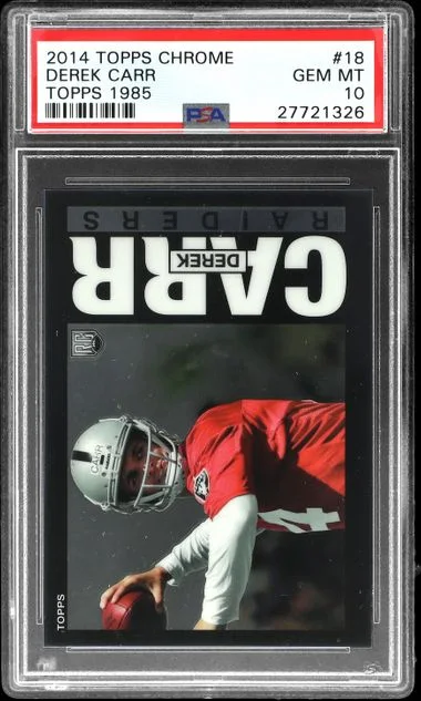 2014 Topps Chrome Derek Carr Topps 1985 #18 card image