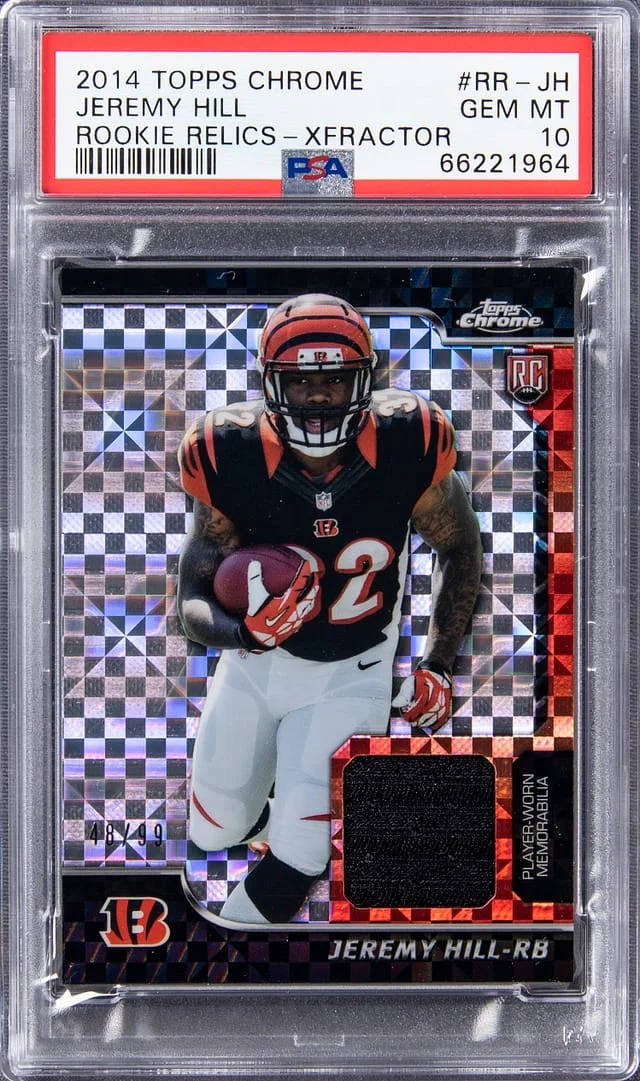 2014 Topps Chrome Jeremy Hill Relics XFractor #RR-JH card image