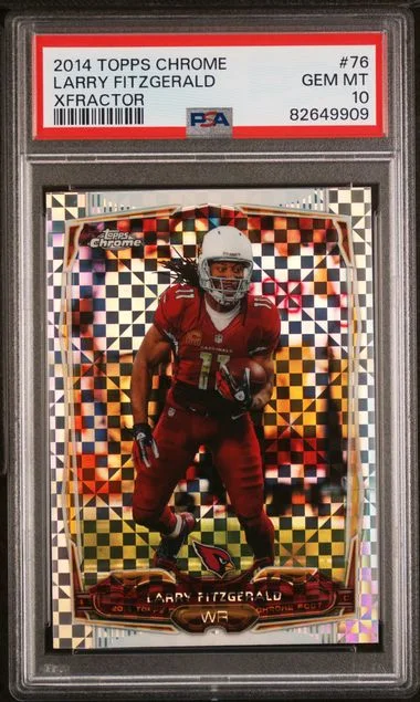 2014 Topps Chrome Larry Fitzgerald Xfractor #76 card image