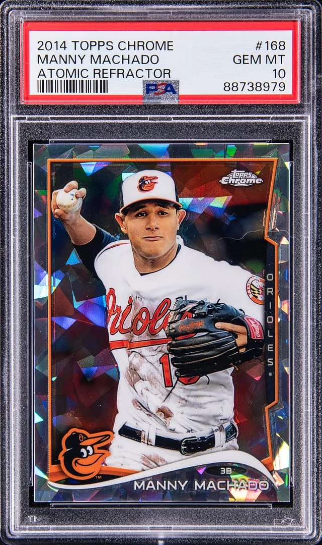 2014 Topps Chrome Manny Machado Atomic Refractor #168 card image