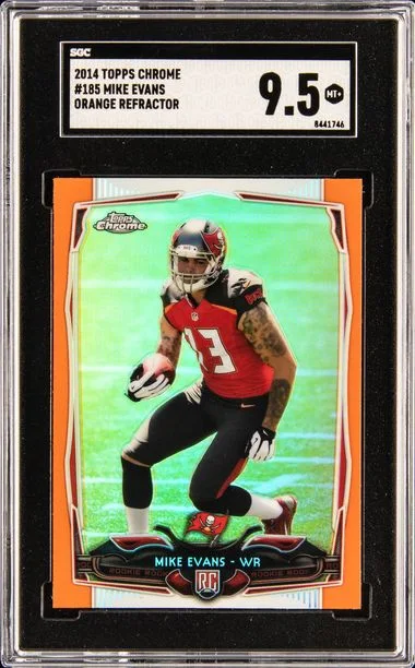 2014 Topps Chrome Mike Evans Orange Refractors #185 card image