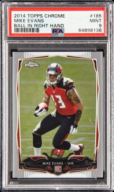 2014 Topps Chrome Mike Evans, Ball In Right Hand #185 card image
