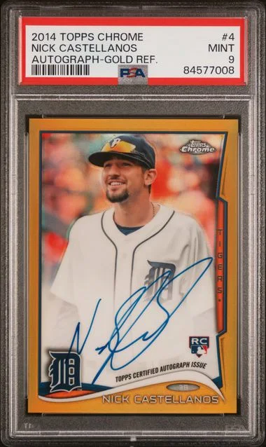 2014 Topps Chrome Nick Castellanos Autograph-Gold Refractor #4 card image