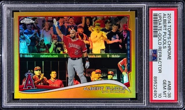 2014 Topps Chrome Update Albert Pujols Gold Refractor #MB-38 card image