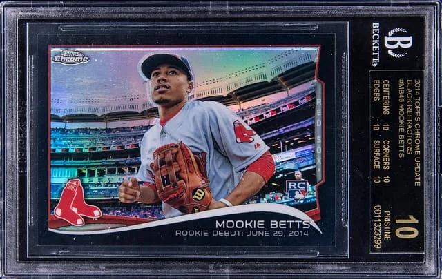 2014 Topps Chrome Update Mookie Betts Black Refractor #MB-46 card image