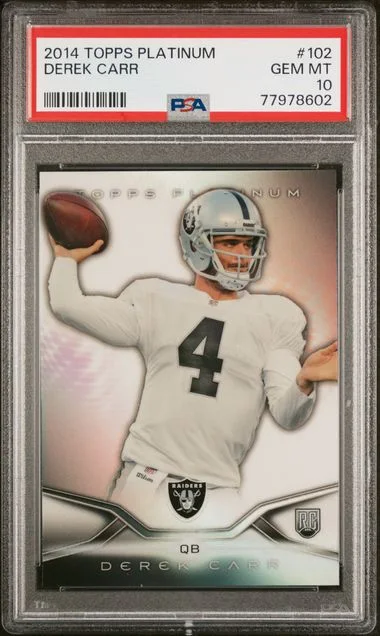 2014 Topps Derek Carr Platinum #102 card image