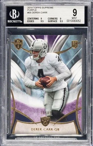 2014 Topps Derek Carr Supreme Purple #68 card image